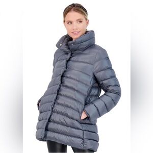 Cotes of London Chelsea A-Line Down Puffer Jacket XS Petrol Gray (Repaired)